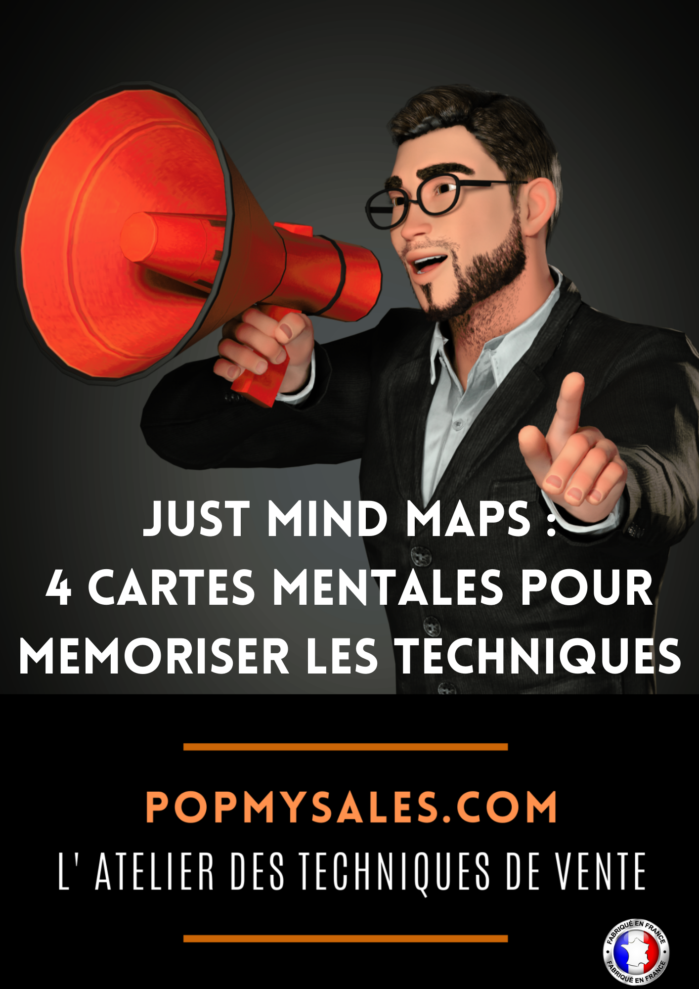 4 Cartes Mentales POPMYSALES pour apprendre la VENTE (4 Mind Maps)